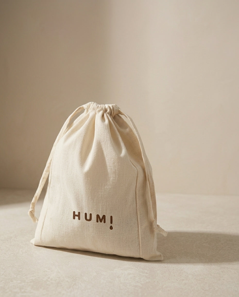 Humi reusable cotton drawstring bag for sauna hat storage